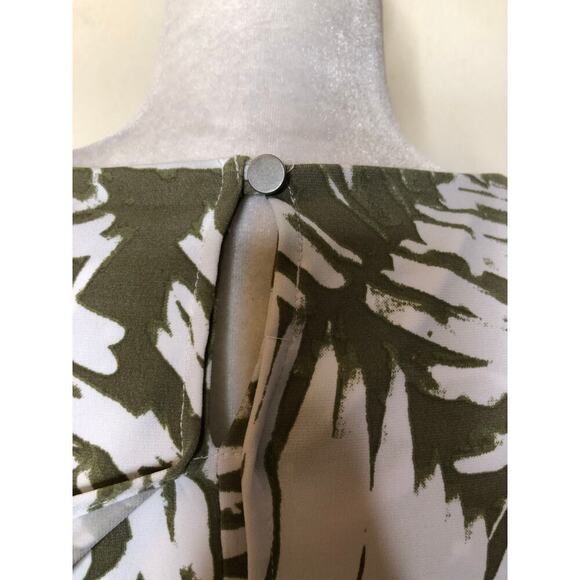 Chico’s Travelers Palm Leaf Print Maxi Dress Green & White Sleeveless Tropical - Picture 11 of 16